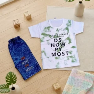 Boy Cotton Printed Shorts & Shirt Set Multicolor