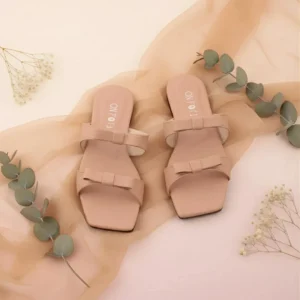 Pink Bowtie Sandals Comfortable Heels