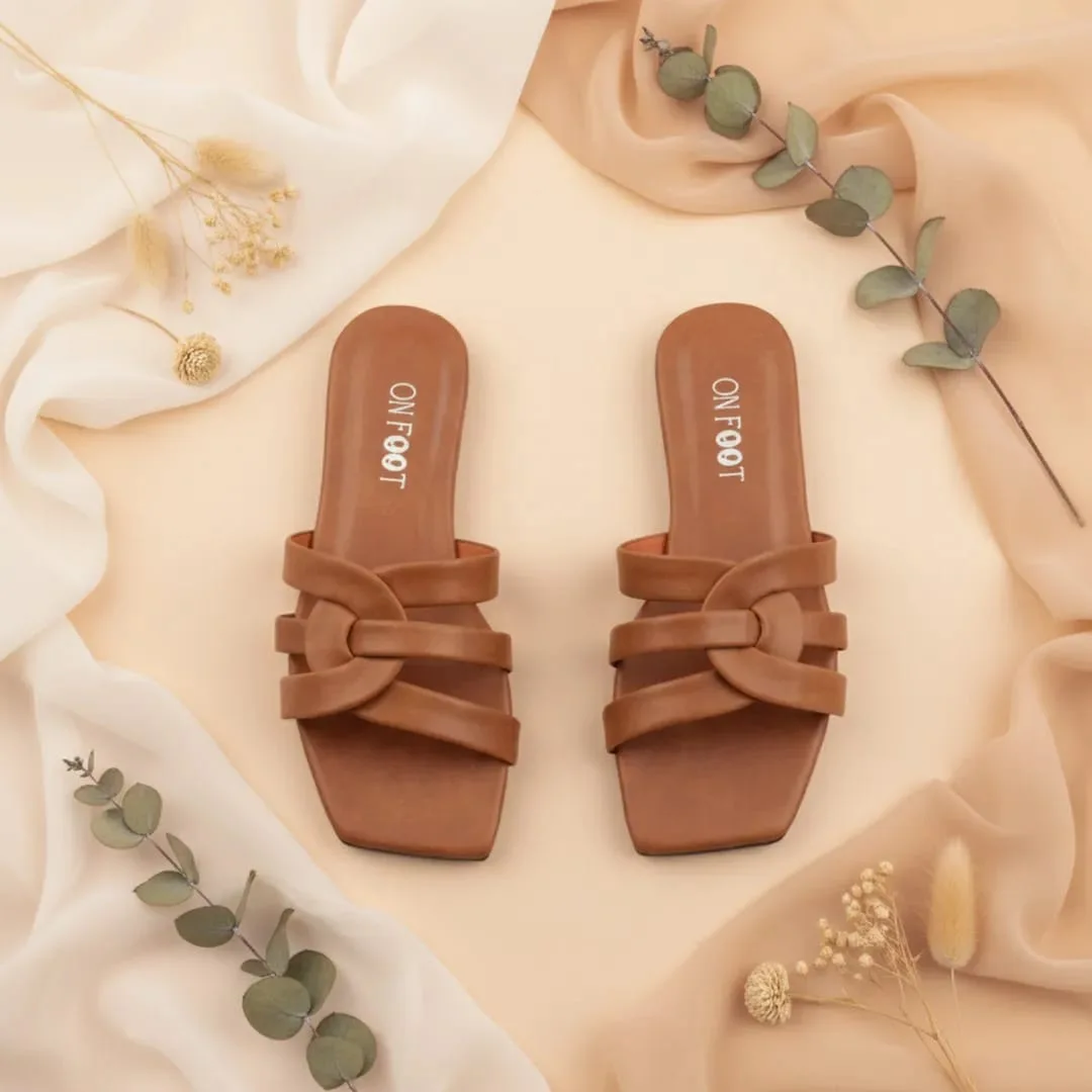 Mustard Buckle Strap Flat Sandals