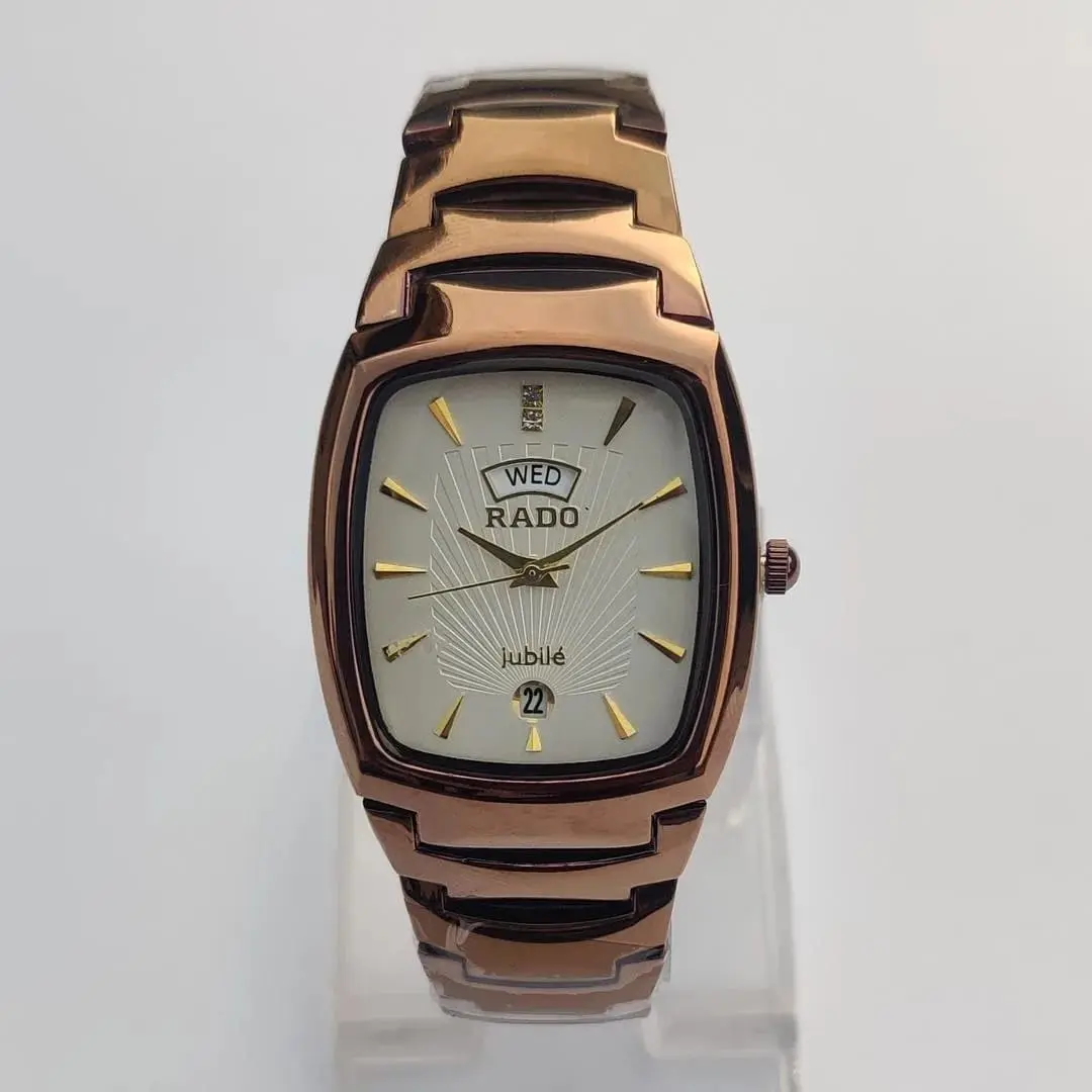 Rose Gold Stainless Steel Analogue Watch for Men Women